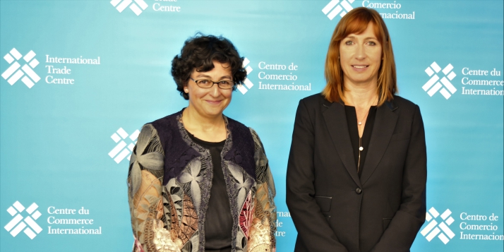 Madame Arancha González, Directrice exécutive du Centre du Commerce International  (ITC) et Madame Pascale Delcomminette, Administratrice générale de WBI et de l'AWEX