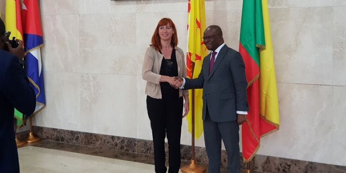 Pascale Delcomminette, Administratrice générale de WBI, et Aurélien A .Agbenonci, Ministre des Affaires étrangères et de la coopération de la République du Bénin 