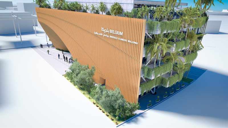 L'arche verte, le pavillon belge à Expo 2020 Dubaï (c) BelExpo