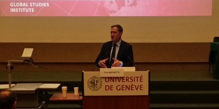 Intervention du Ministre-Président de la Wallonie, Paul Magnette, lors de la table ronde "Commerce international et démocratie" à l’Université de Genève