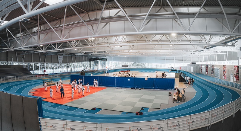 La piste indoor d'athlétisme de Louvain-la-Neuve (c) J. Van Belle - WBI