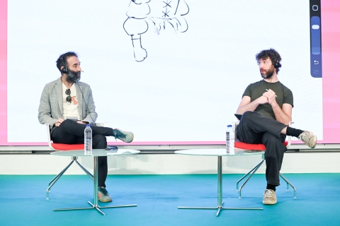 Mathieu Burniat lors de la rencontre publique © Gustavo Valiente