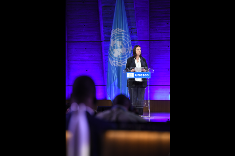 La Ministre-Présidente de la Fédération Wallonie-Bruxelles, Elisabeth Degryse, en visite à l’UNESCO en juin 2025 © Cyril Bailleul - UNESCO