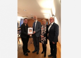 Sophie Delettre, Bourgmestre de Spa, Jean-Joël Schittecatte, Ambassadeur de Belgique auprès de l’UNESCO et l’OCDE, Fabienne Reuter, Déléguée générale Wallonie-Bruxelles à Paris, et Paul Mathy, échevin à Spa