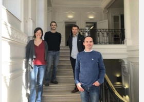 Catherine Linard, Benoît Muylkens, Damien Copeau et Nicolas Gillet constituent l’équipe qui a mis au point la nouvelle technique de diagnostic © UNamur