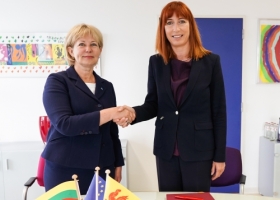 Jolanta Balčiūnienė, Directrice du Département des pays européens du Ministère des Affaires étrangères de la République de Lituanie et Pascale Delcomminette, Administratrice générale de WBI et de l’AWEX   