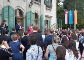 David Royaux, Délégué général Wallonie-Bruxelles à Genève, lors du discours d’ouverture de la soirée belge de réseautage, dans le cadre du Salon de la European Association for International Education (EAIE) qui s’est tenu à Genève