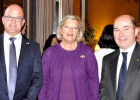 Philippe Courard, Président du Parlement de la Fédération Wallonie-Bruxelles, Ankie Broekers-Knol, Présidente de la Eerste Kamer et Marc Clairbois, Délégué Wallonie-Bruxelles à La Haye