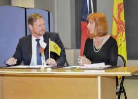 Jakub Dürr, vice-Ministre tchèque des Affaires étrangères et Pascale Delcomminette, Administratrice générale de Wallonie-Bruxelles International