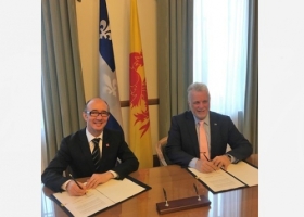 Le Ministre-Président de la Fédération Wallonie-Bruxelles, Rudy Demotte et le Premier Ministre du Québec, Philippe Couillard