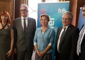 Pascale Delcomminette, Michel Audet, Véronique Halloin, Rémi Quirion et Albert Corhay