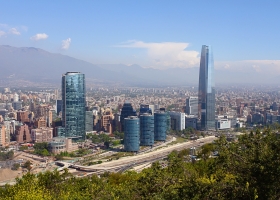 Prise de vue de la ville de Santiago du Chili