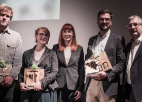 Trophées des Belges du Bout du Monde 2019. De g à d.: Antoine Thys, Marie-Pierre Lissoir, Pascale Delcomminette, Gauthier Lagasse, Pierre-Yves Jeholet