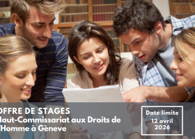 Visuel pour l'offre de stages au Haut-Commissariat aux droits de l’homme à Genève