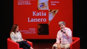 Katia Lanero Zamora et Mauricio Electorat à la Chaire Bolaño de l’Université Diego Portales
