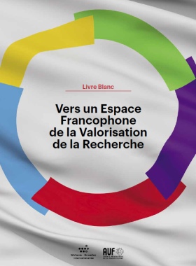 Couverture "Livre Blanc - Vers un Espace Francophone de la Valorisation de la Recherche"