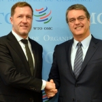 Paul Magnette, Ministre-Président de la Wallonie, avec Roberto Azevedo, Directeur général de l’Organisation mondiale du Commerce