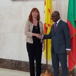 Pascale Delcomminette, Administratrice générale de WBI, et Aurélien A .Agbenonci, Ministre des Affaires étrangères et de la coopération de la République du Bénin 