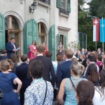 David Royaux, Délégué général Wallonie-Bruxelles à Genève, lors du discours d’ouverture de la soirée belge de réseautage, dans le cadre du Salon de la European Association for International Education (EAIE) qui s’est tenu à Genève