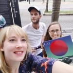 Elodie Meunier, ALAC au Brésil, en compagnie du duo RIVE lors des Fêtes de la Francophonie 2019