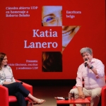 Katia Lanero Zamora et Mauricio Electorat à la Chaire Bolaño de l’Université Diego Portales