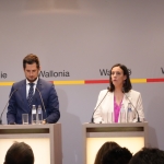 Elisabeth Degryse, Ministre-Présidente de la FWB et Adrien Dolimont, Ministre-Président wallon présentent la Nouvelle NPI 2024-2029 © FWB/Wallonie Elisabeth Degryse, Ministre-Présidente de la FWB et Adrien Dolimont, Ministre-Président wallon présentent la Nouvelle NPI 2024-2029 © FWB/Wallonie